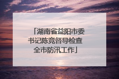 湖南省益阳市委书记陈竞督导检查全市防汛工作