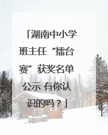 湖南中小学班主任“擂台赛”获奖名单公示 有你认识的吗？