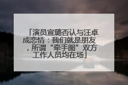 演员宣璐否认与汪卓成恋情：我们就是朋友，所谓“牵手图”双方工作人员均在场