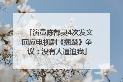演员陈都灵4次发文回应电视剧《翘楚》争议：没有人逼迫我