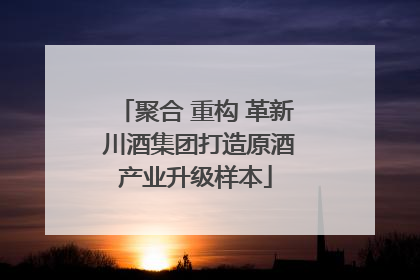 聚合 重构 革新 川酒集团打造原酒产业升级样本