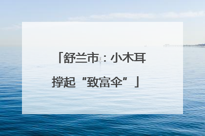 舒兰市：小木耳撑起“致富伞”