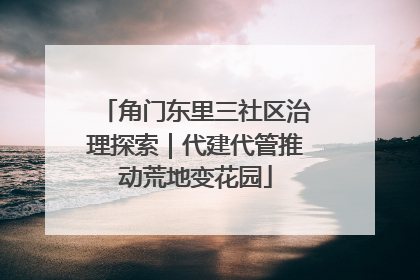 角门东里三社区治理探索｜代建代管推动荒地变花园