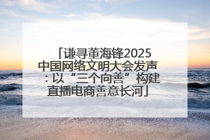 谦寻董海锋2025中国网络文明大会发声：以“三个向善”构建直播电商善意长河