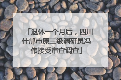 退休一个月后，四川什邡市原三级调研员冯伟接受审查调查