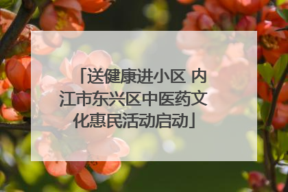送健康进小区 内江市东兴区中医药文化惠民活动启动