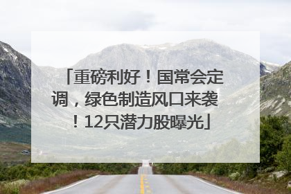 重磅利好！国常会定调，绿色制造风口来袭！12只潜力股曝光