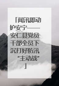 闻汛即动护安宁——安仁县党员干部全员下沉打好防汛“主动战”