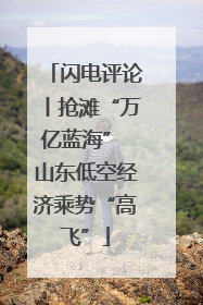 闪电评论丨抢滩“万亿蓝海” 山东低空经济乘势“高飞”