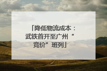 降低物流成本：武铁首开至广州“竞价”班列