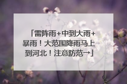 雷阵雨+中到大雨+暴雨！大范围降雨马上到河北！注意防范→