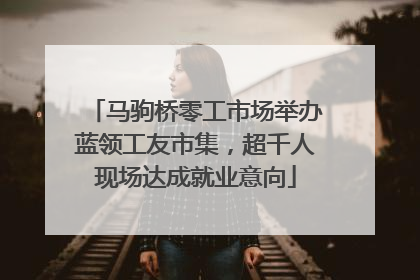 马驹桥零工市场举办蓝领工友市集，超千人现场达成就业意向