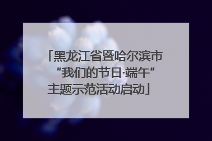 黑龙江省暨哈尔滨市“我们的节日·端午”主题示范活动启动