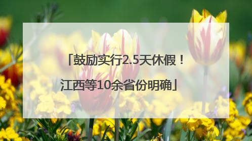 鼓励实行2.5天休假！江西等10余省份明确
