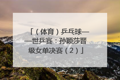（体育）乒乓球——世乒赛：孙颖莎晋级女单决赛（2）