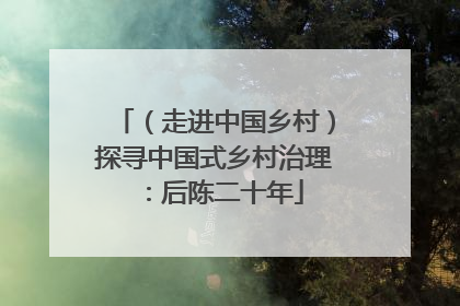 （走进中国乡村）探寻中国式乡村治理：后陈二十年