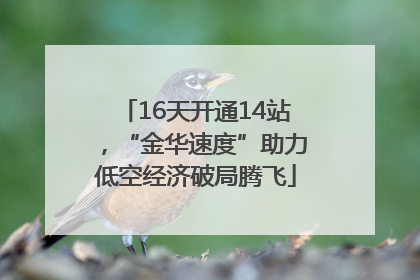 16天开通14站，“金华速度”助力低空经济破局腾飞