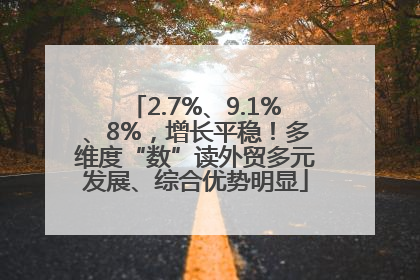 2.7%、9.1%、8%，增长平稳！多维度“数”读外贸多元发展、综合优势明显