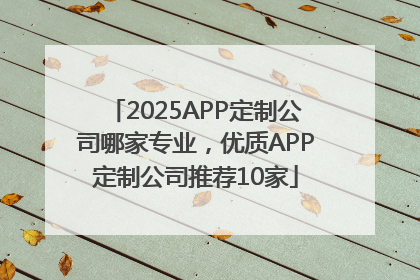 2025APP定制公司哪家专业，优质APP定制公司推荐10家