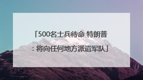 500名士兵待命 特朗普：将向任何地方派遣军队