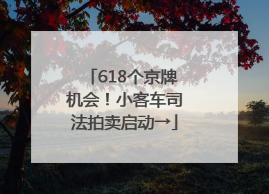 618个京牌机会！小客车司法拍卖启动→