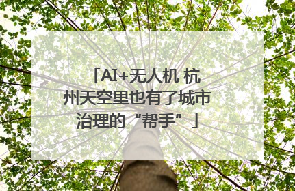 AI+无人机 杭州天空里也有了城市治理的“帮手”