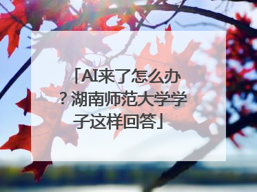 AI来了怎么办？湖南师范大学学子这样回答