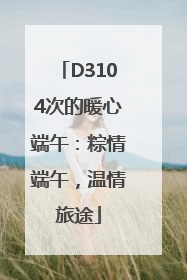 D3104次的暖心端午：粽情端午，温情旅途